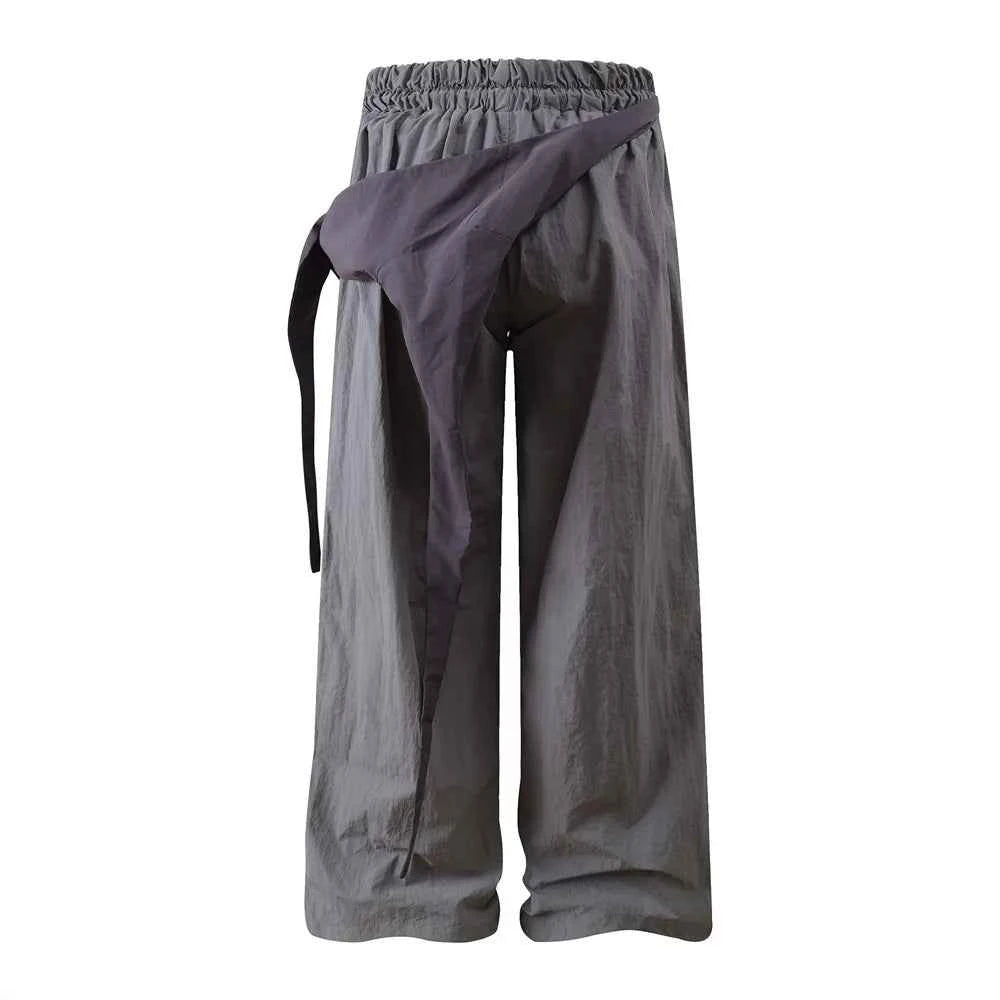 Y2K Men Hip Hop Elastic Patchwork Cargo Pants