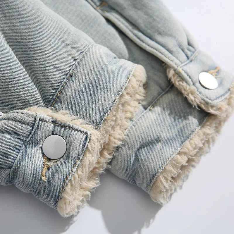 Winter Cozy Denim Faux Fur Denim Jacket