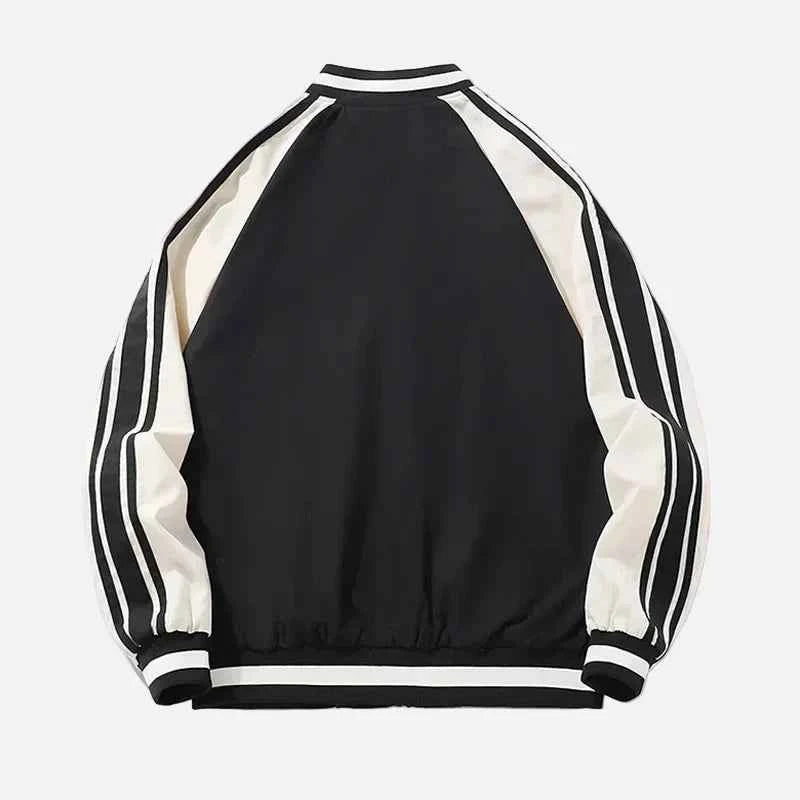 Breathable Striped Windbreaker Baseball Jacket