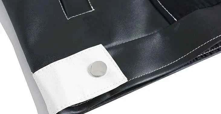 Stylish Patchwork Zipper Leather PU Race Jacket