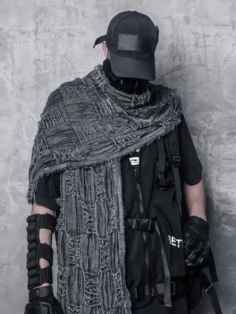 Ripped Design Round Neck Scarf