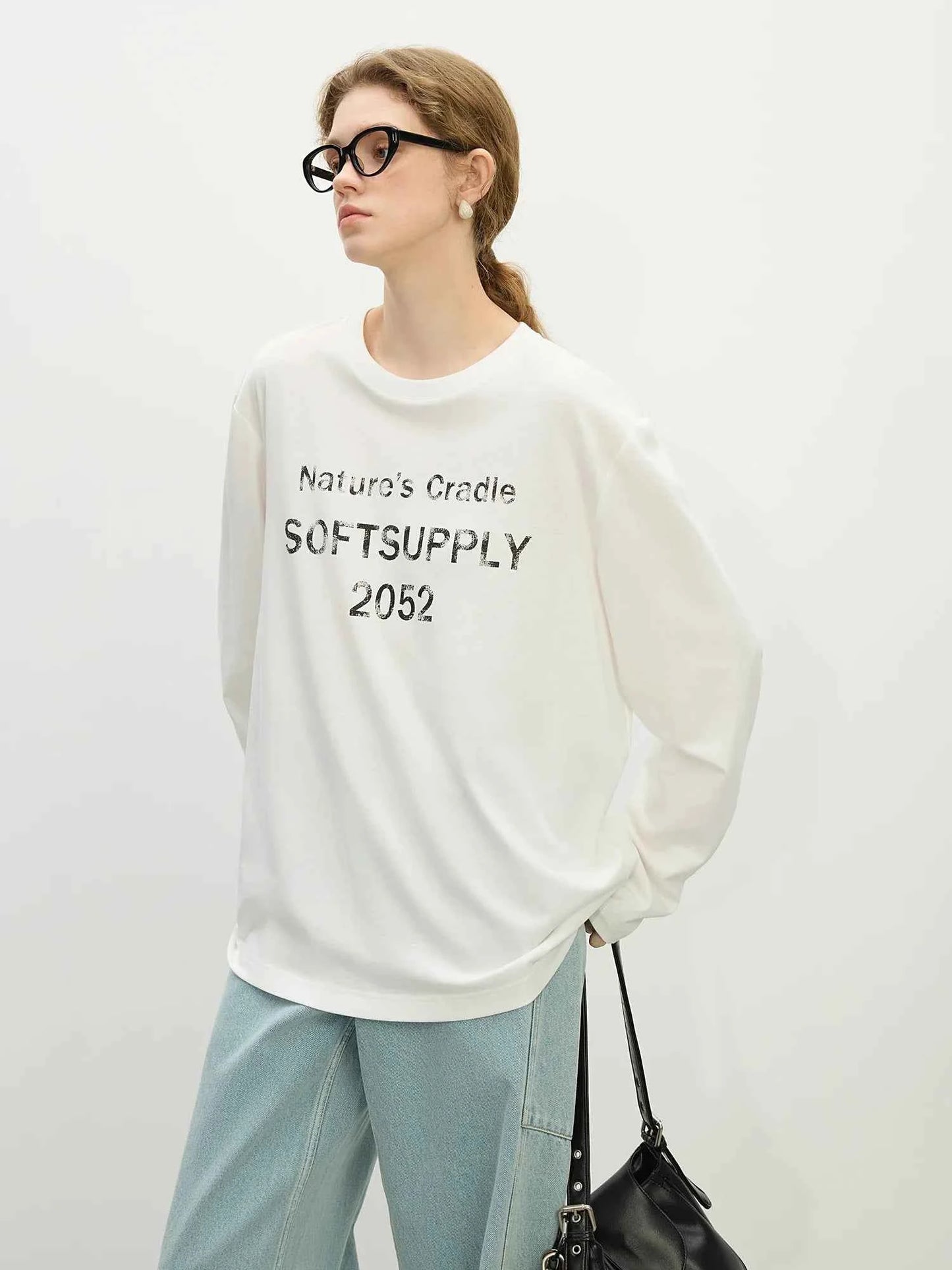 Soft Casual Letter Printed Spring Long Sleeve T-Shirt