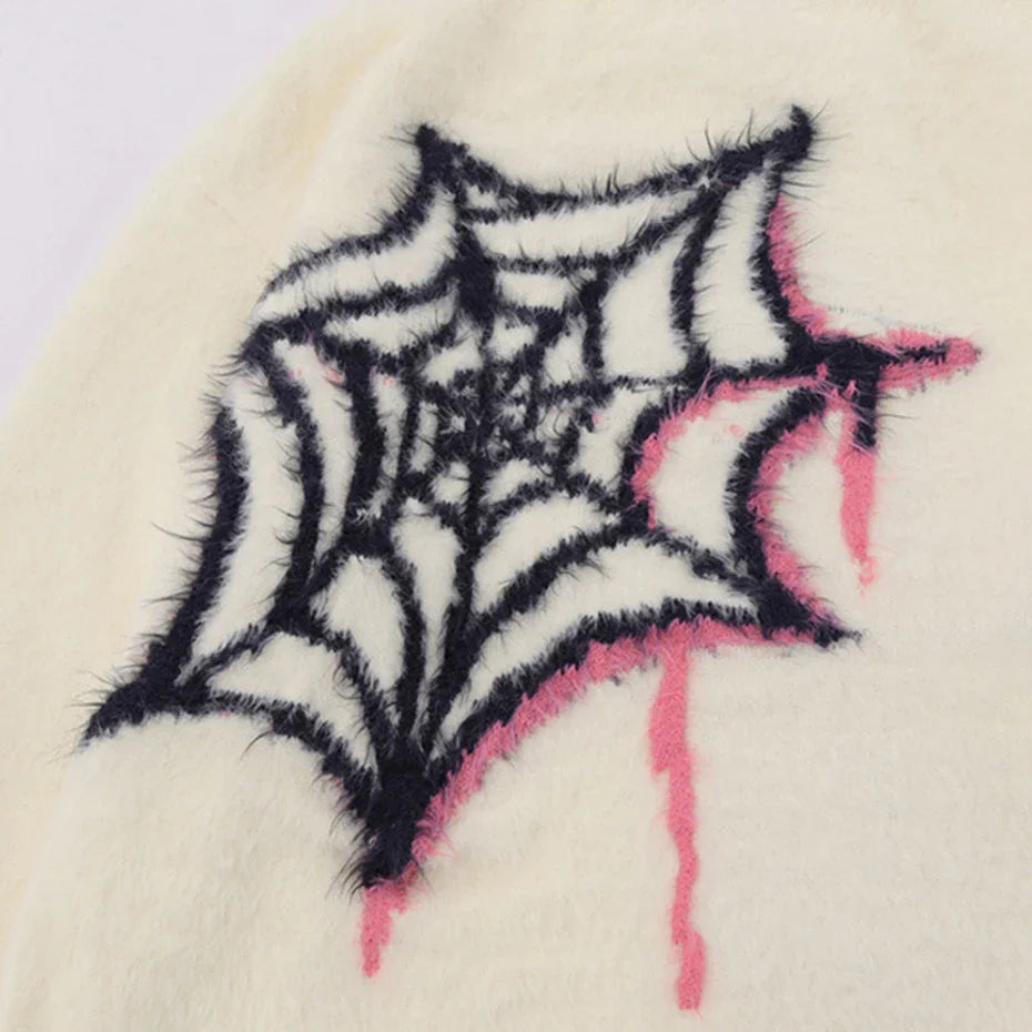 Star Spider Web Knitted Sweater