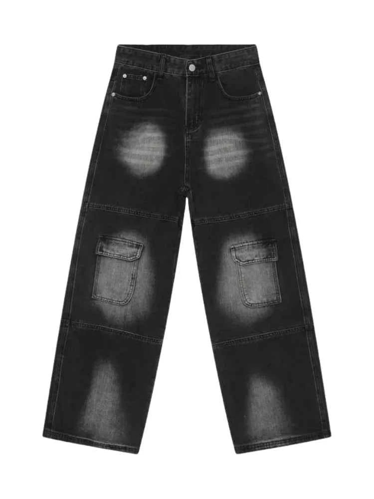 Utility Vibe Vintage Black Baggy Cargo Jeans