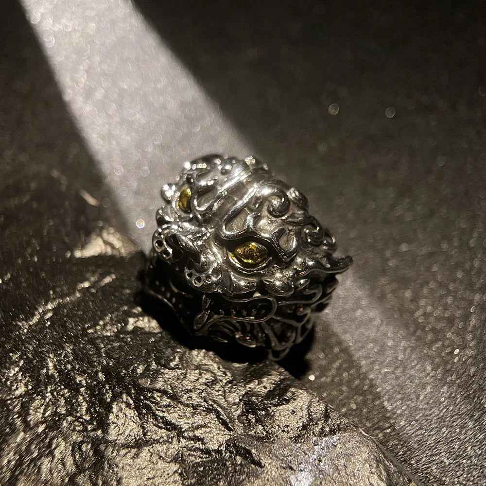 Mythical Retro Kylin Guardian Lion Ring