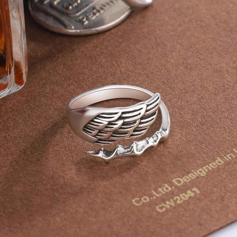 Asymmetric Eagle Wing Punk Ring