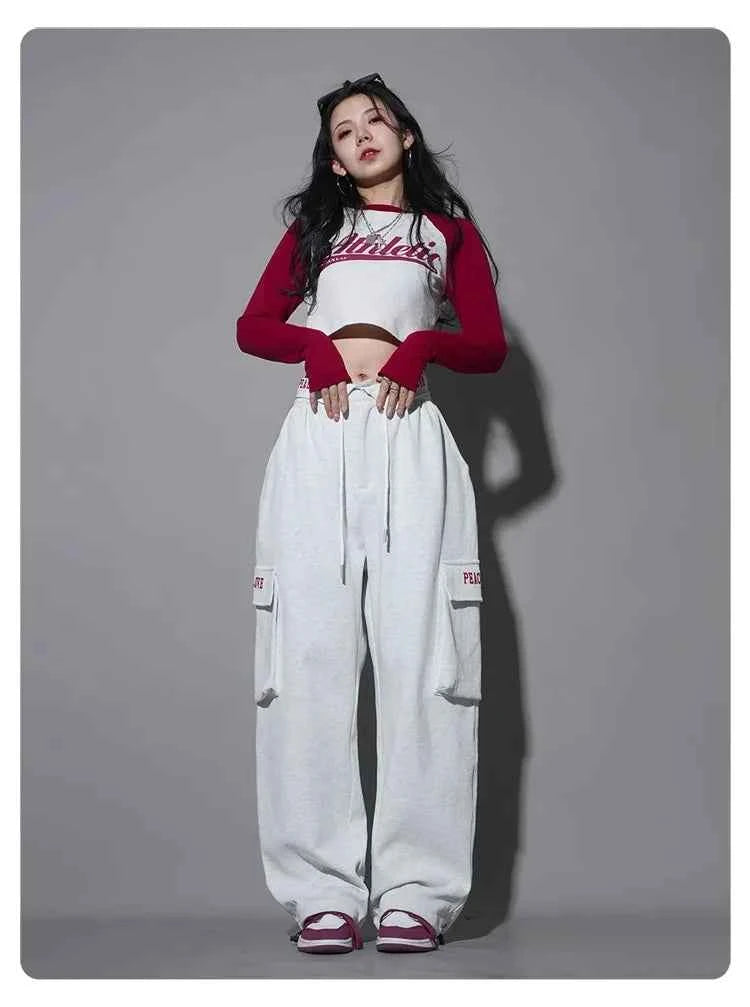 Stylish White Grey Dance Pants