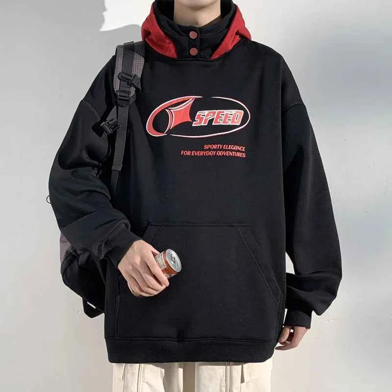 Streetwear Retro Letter Printed Loose Hoodie