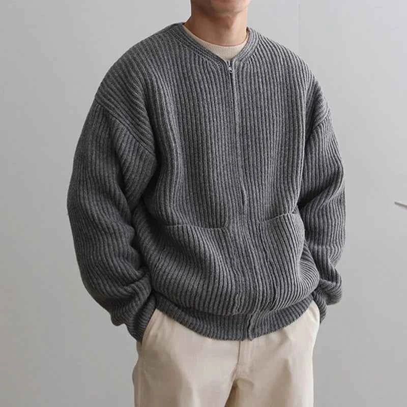Men's Classic Handsome Cozy Knit Zip-Up Sweater
