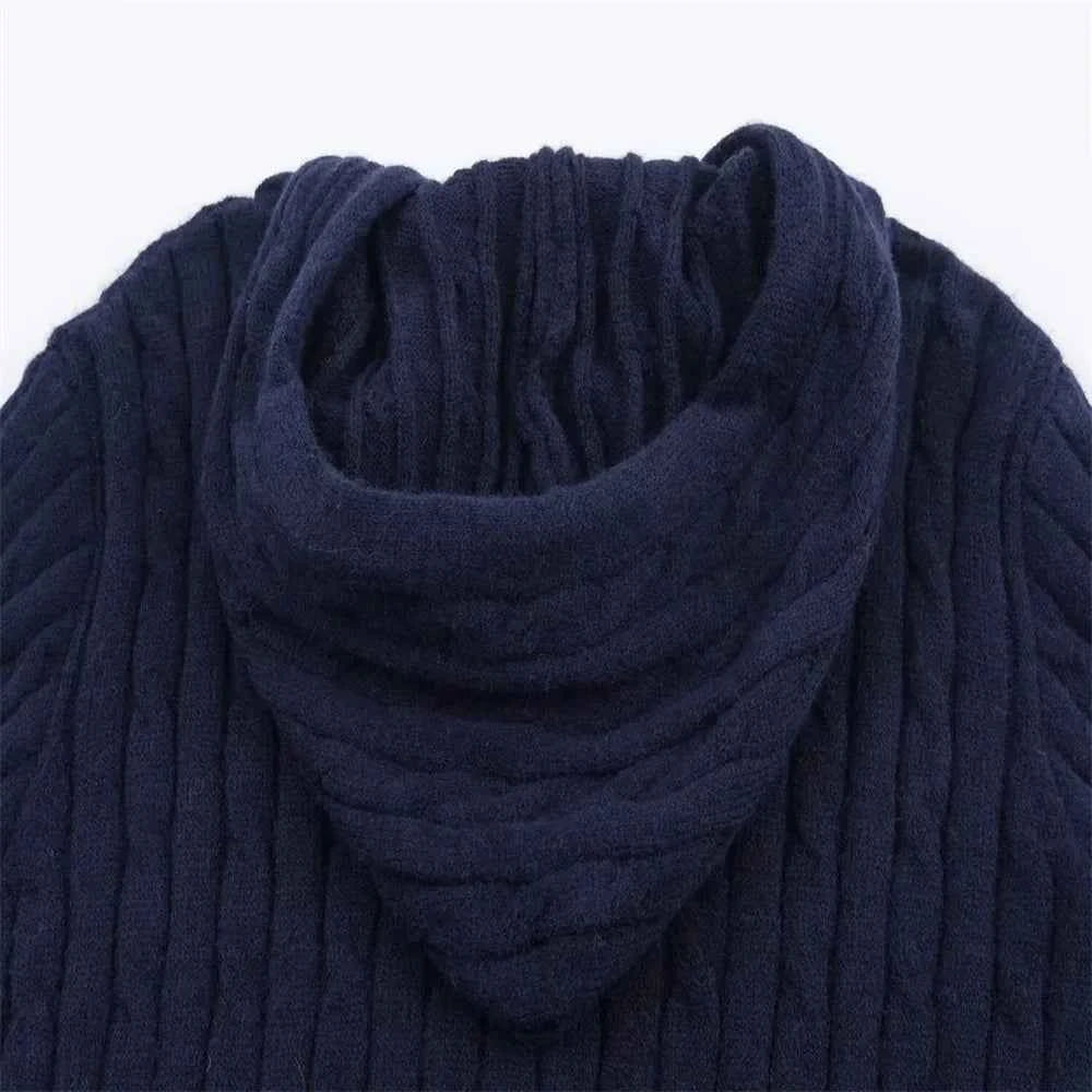 Effortless Slim Fit Zipper Hooded Cardigan