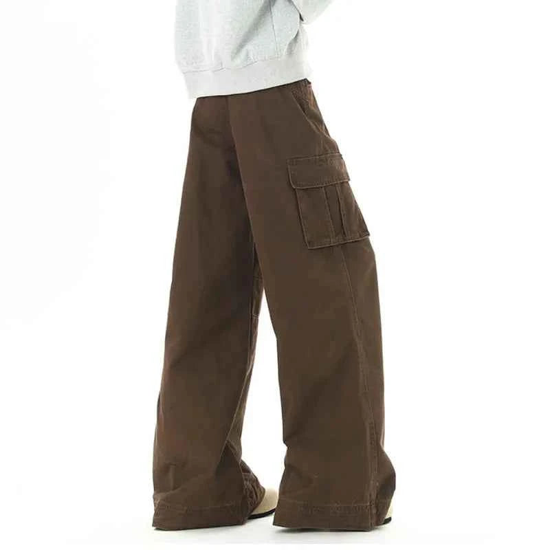Trendy Korean Style Cargo Wide Leg Pants