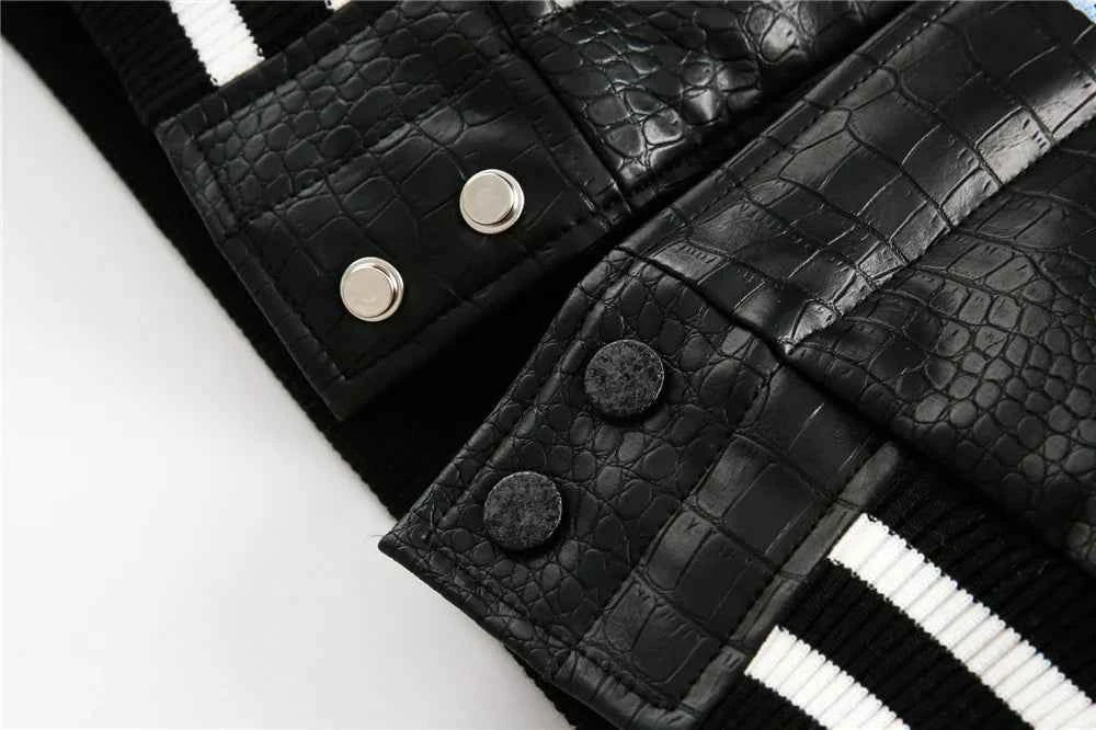 Winter Streetwear Thick Patchwork Varsity Leater Jacket