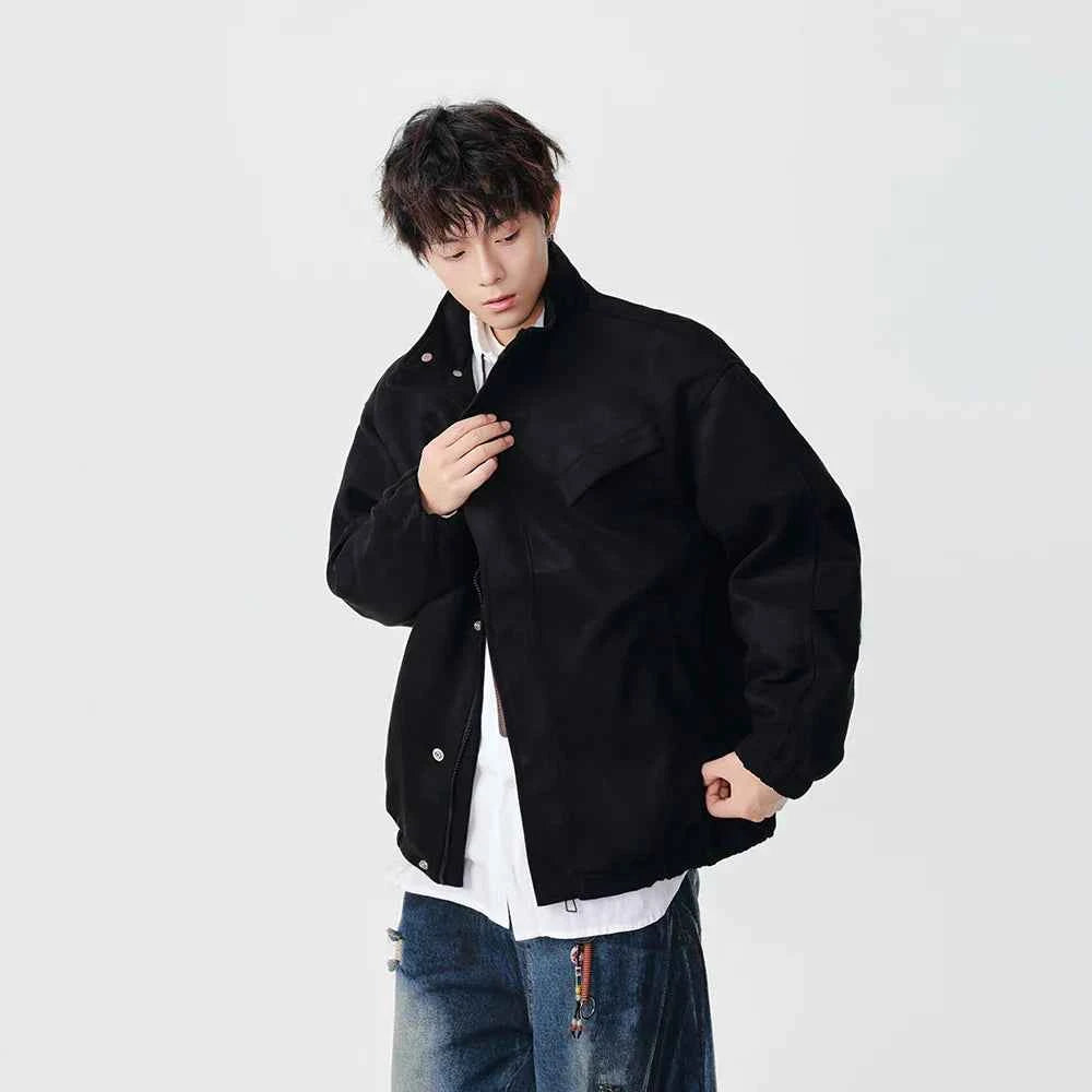 Flattering Textured Casual Button-Up Jacket