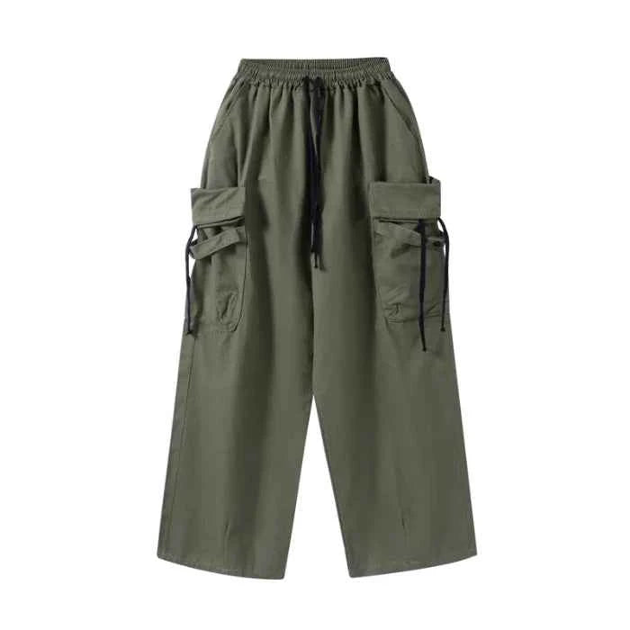 Y2K Japanese Style Loose Straight Leg Cargo Pants