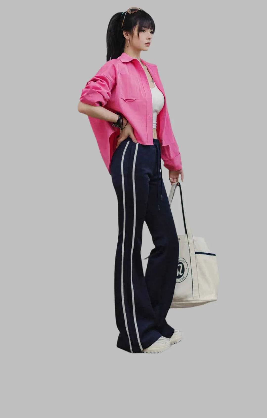 Pink Long Sleeve Turn Down Shirt