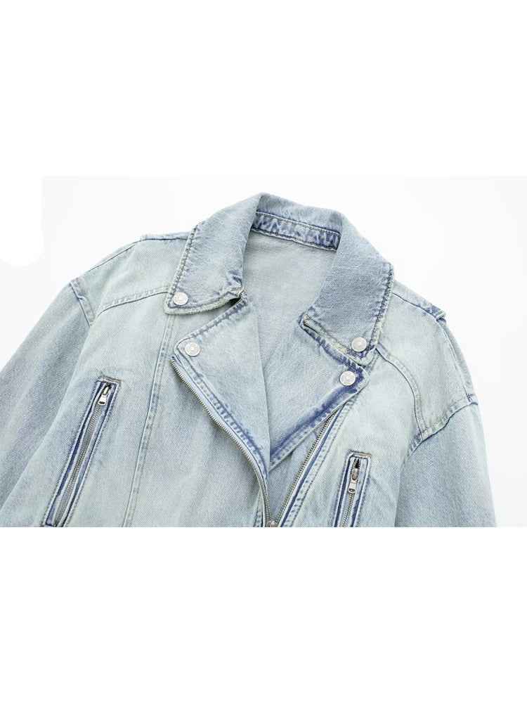 Vintage Denim Biker Jacket