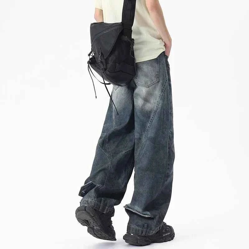 Cool Weather Fit Washed Loose Wide Leg Jeans