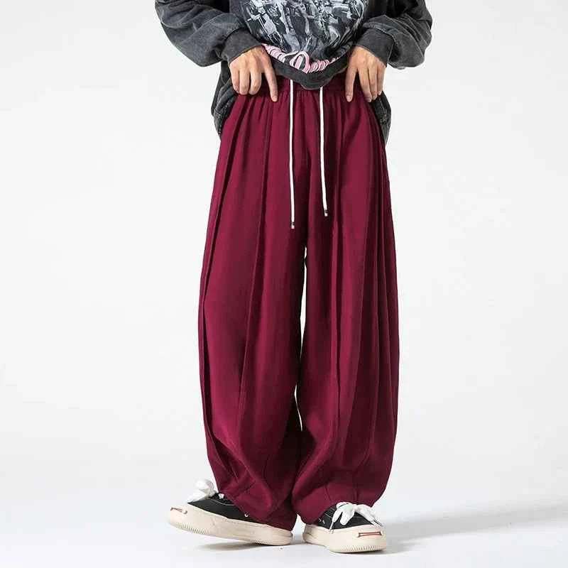 Fashionable High Waist Wide Leg Solid Color Jogger