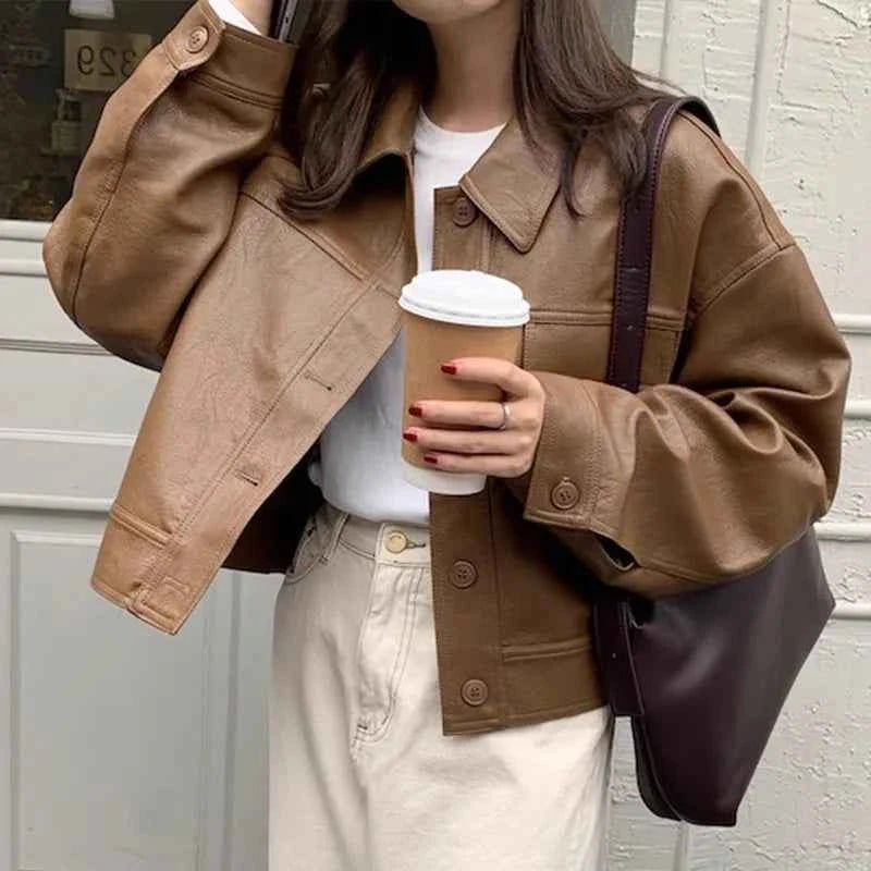 Women Winter Comfort Retro Leather Jacket