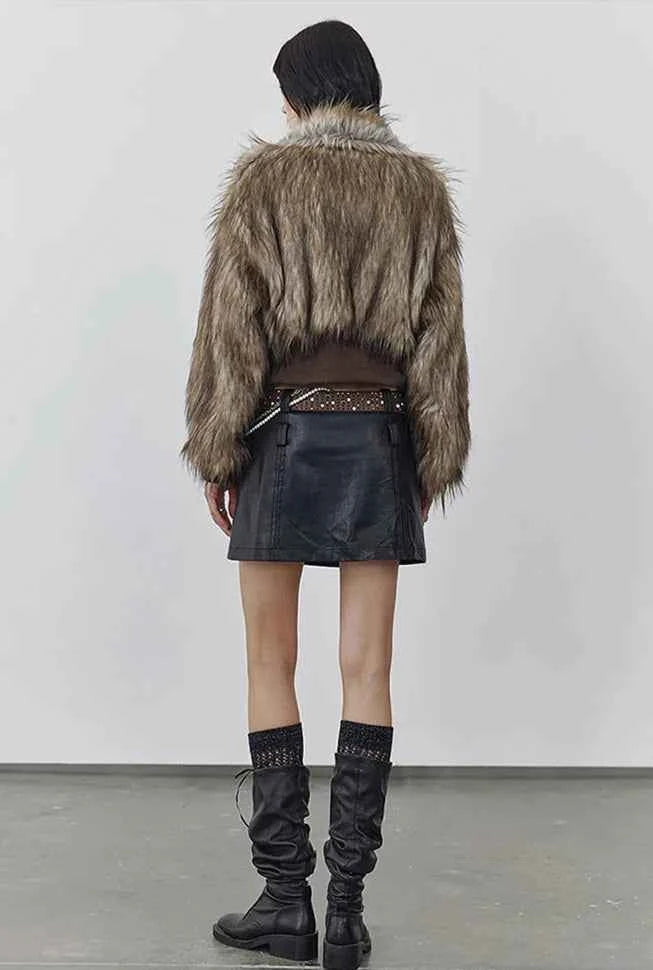 Women Vintage Luxury Thick Faux Fur Coat Jacket