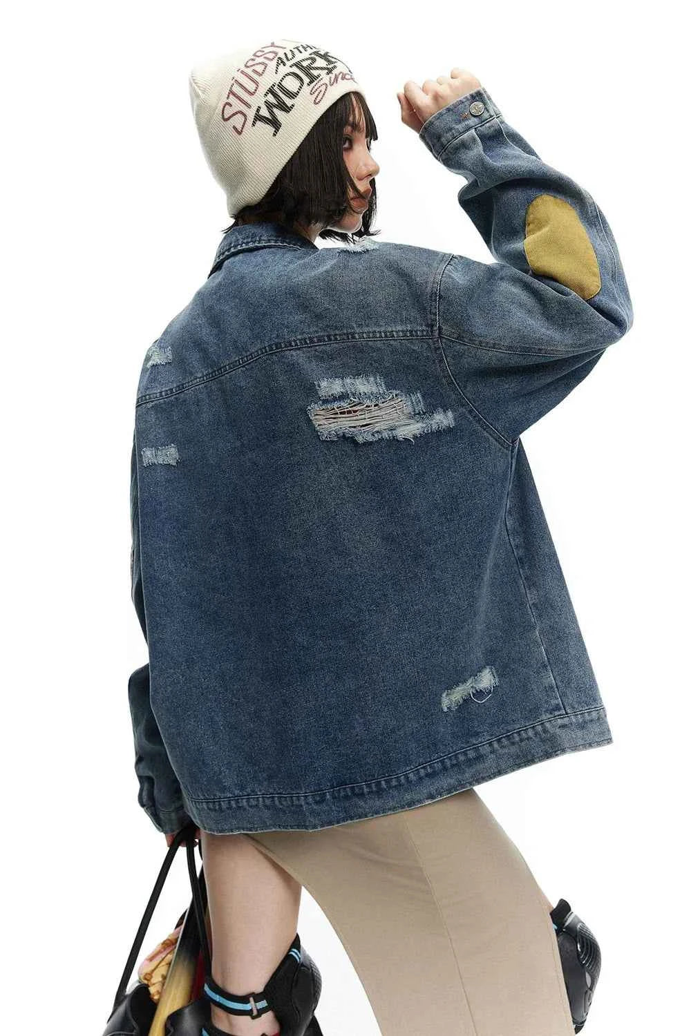 Y2K Lightweight Retro Oversized Blue Denim Jacket
