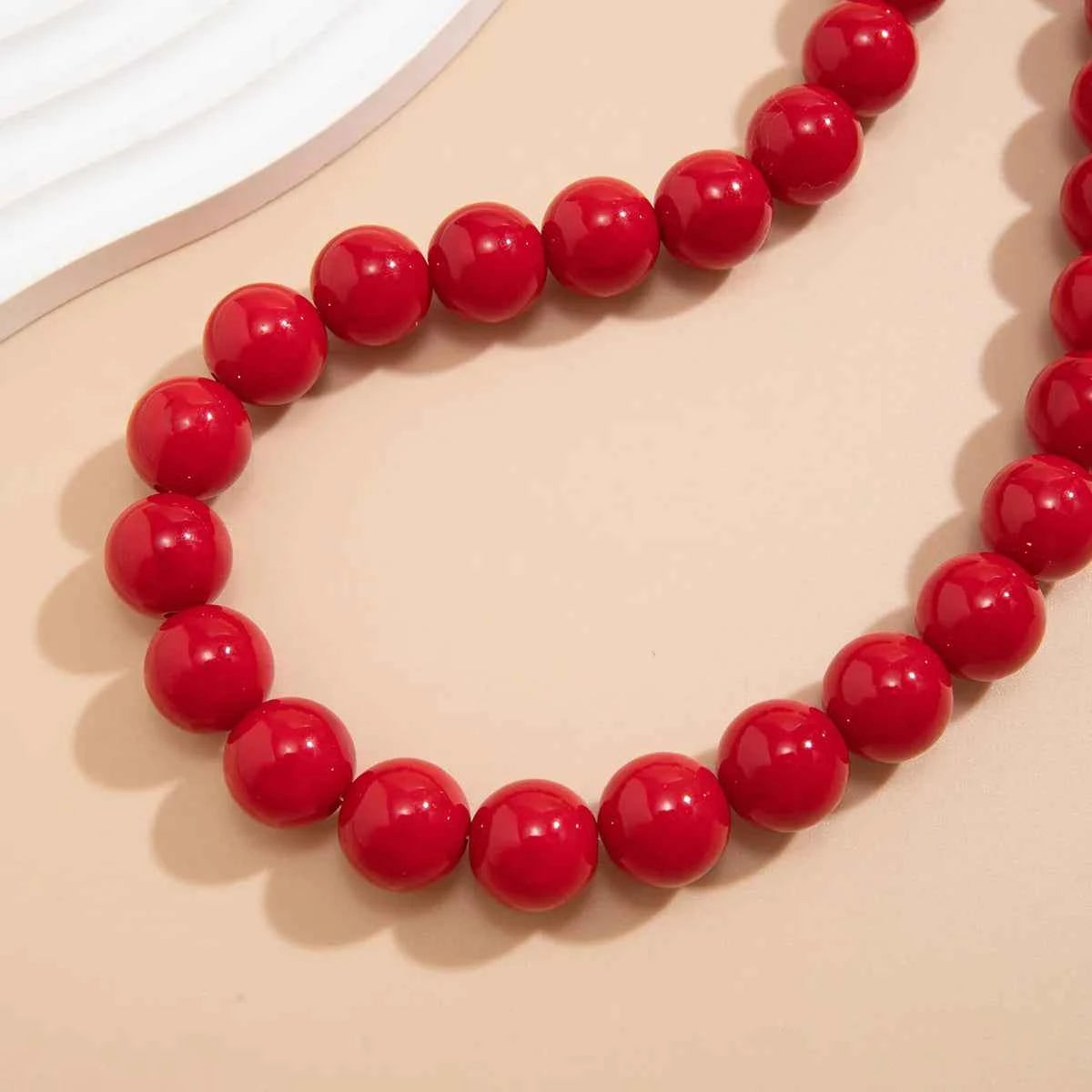 Bold Gothic Red Black Acrylic Necklace