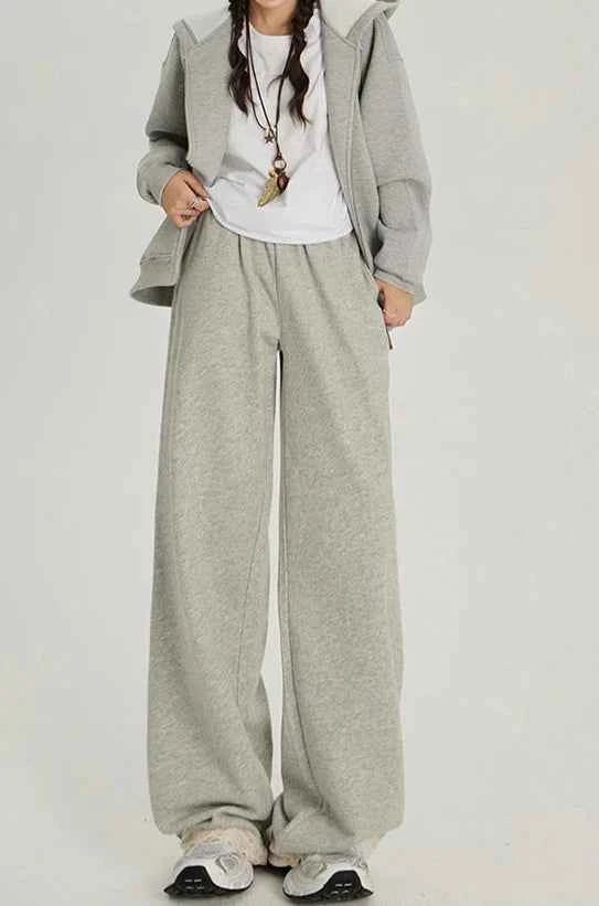 High Waist Elastic Wide Leg Sweatpants