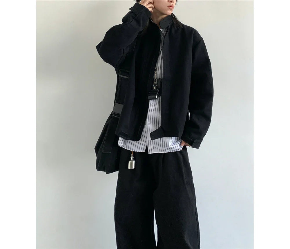 Plain Color Cropped Jacket