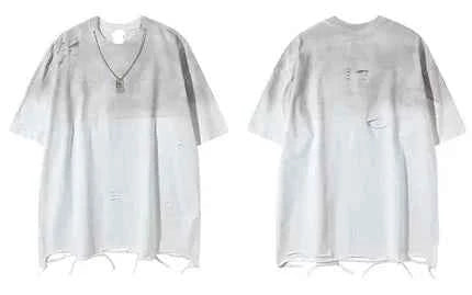 Plush Grunge Tie Dye Ripped Oversized T-Shirt