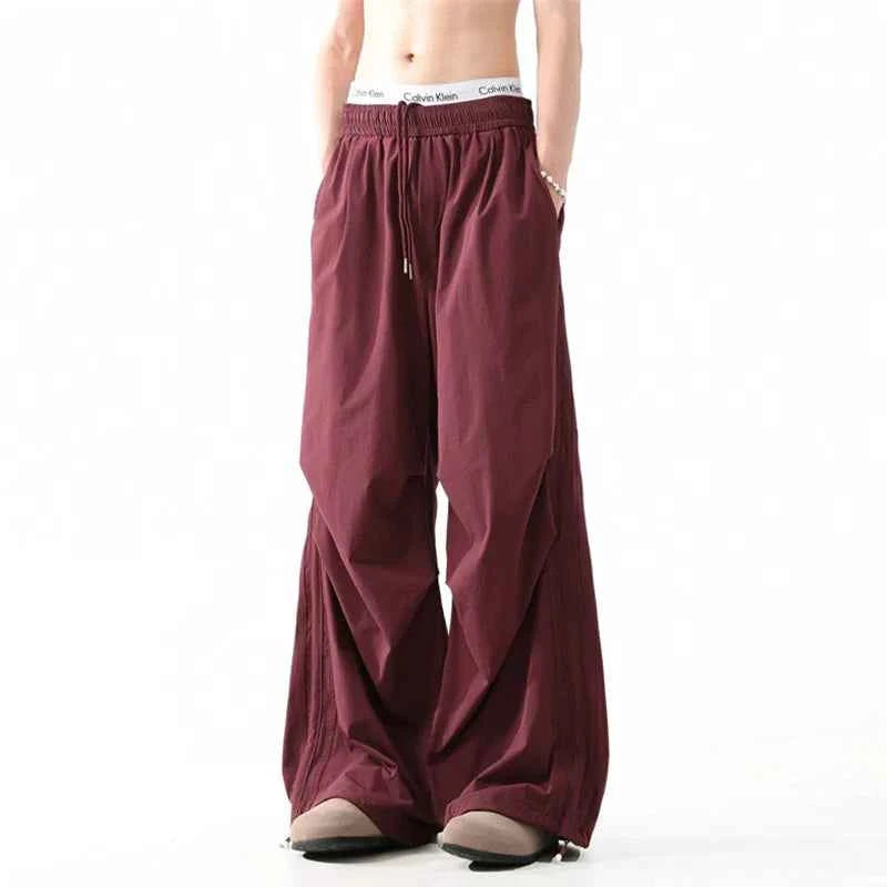 Summer Casual Pleated Wide Leg Pants