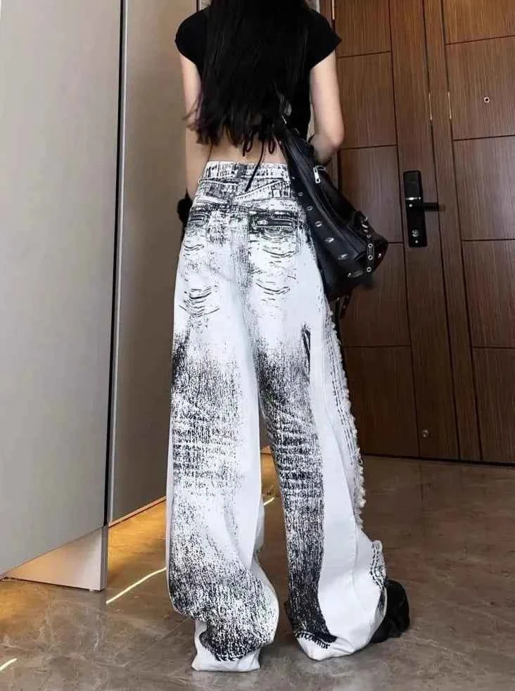 Vintage Women Streetware Ripped Denim Jeans