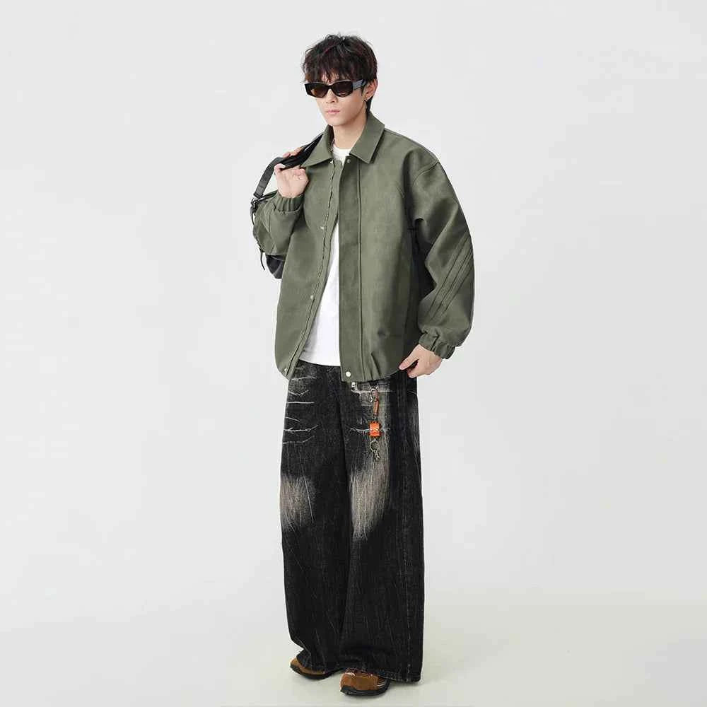 Y2K Trendy Loose Fit Faux Leather Jacket