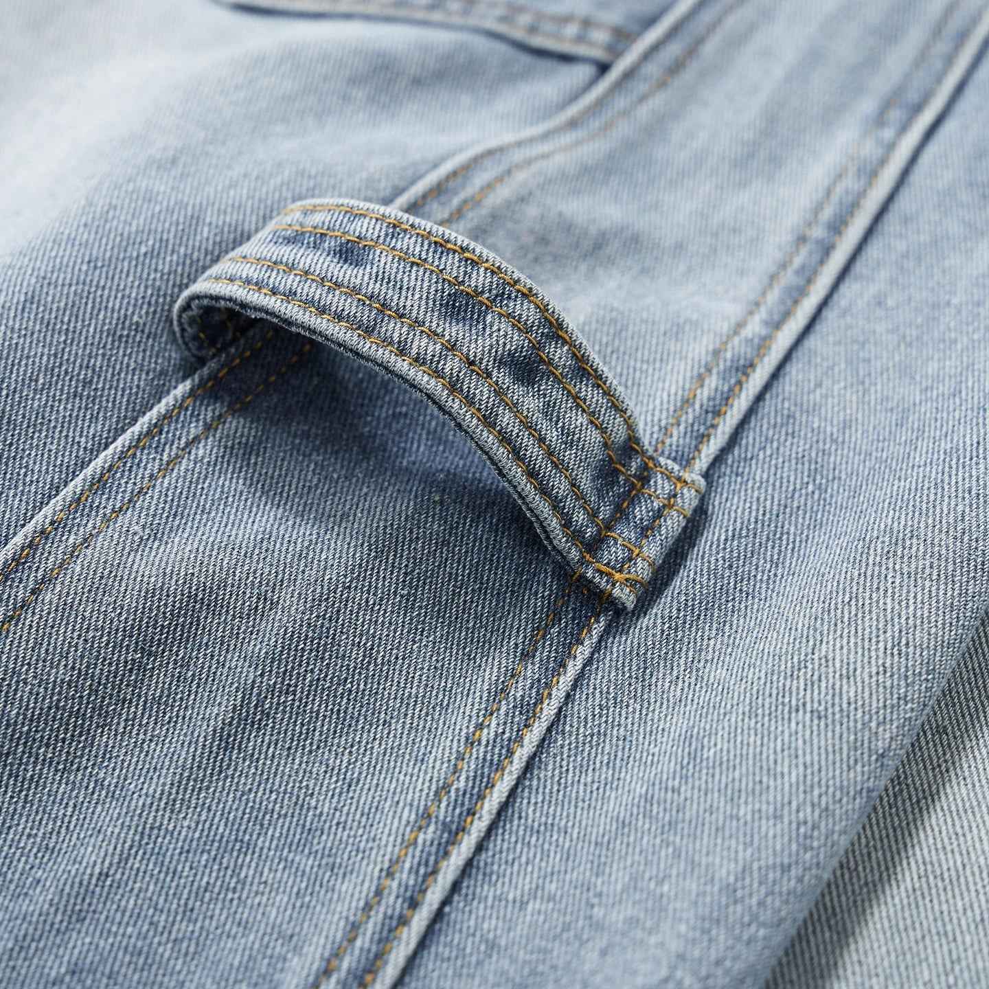 Workwear Washed Wide Leg Denim Baggy Jeans