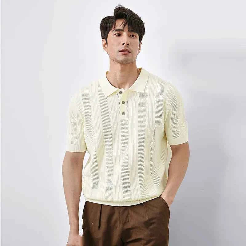 Men's Luxury Knitted Casual Business Polo T-Shirt
