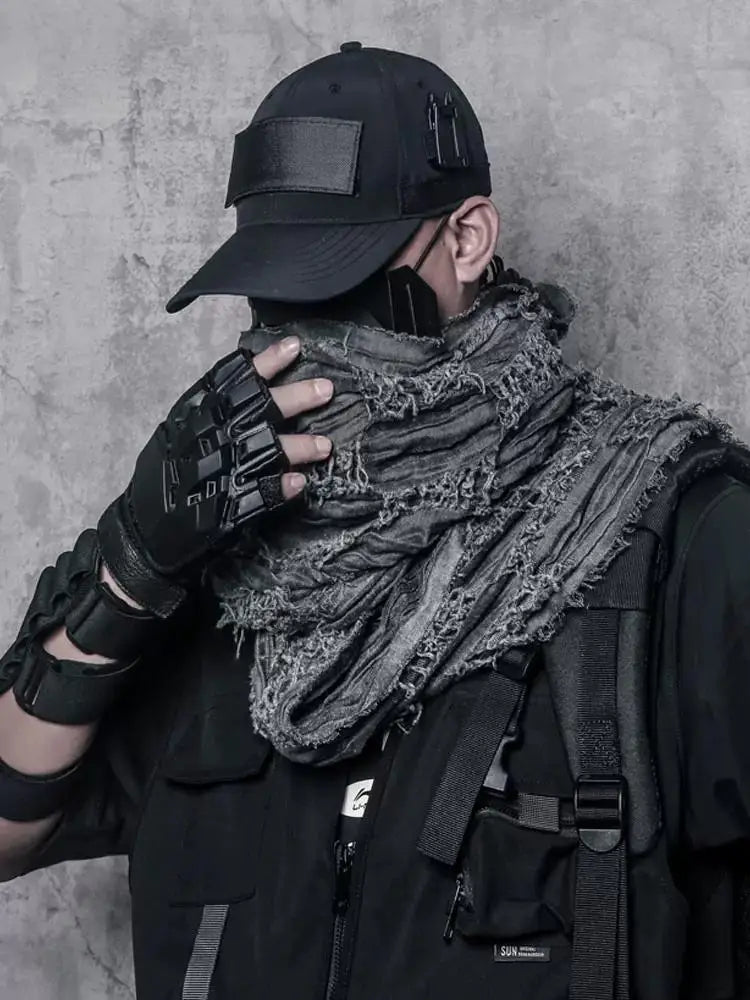 Ripped Design Round Neck Scarf
