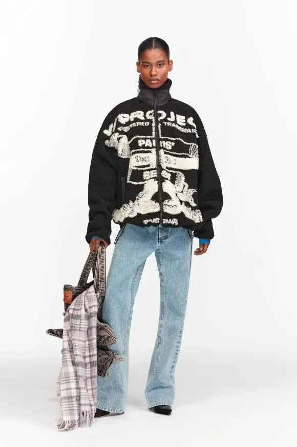 Streetwear Cozy High Collar Fleece Wool Jacket