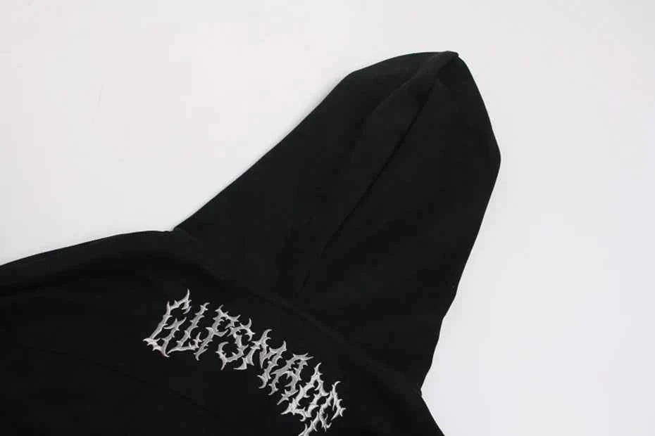 Unique Retro Y2K Patchwork Hooded Sweatshirt