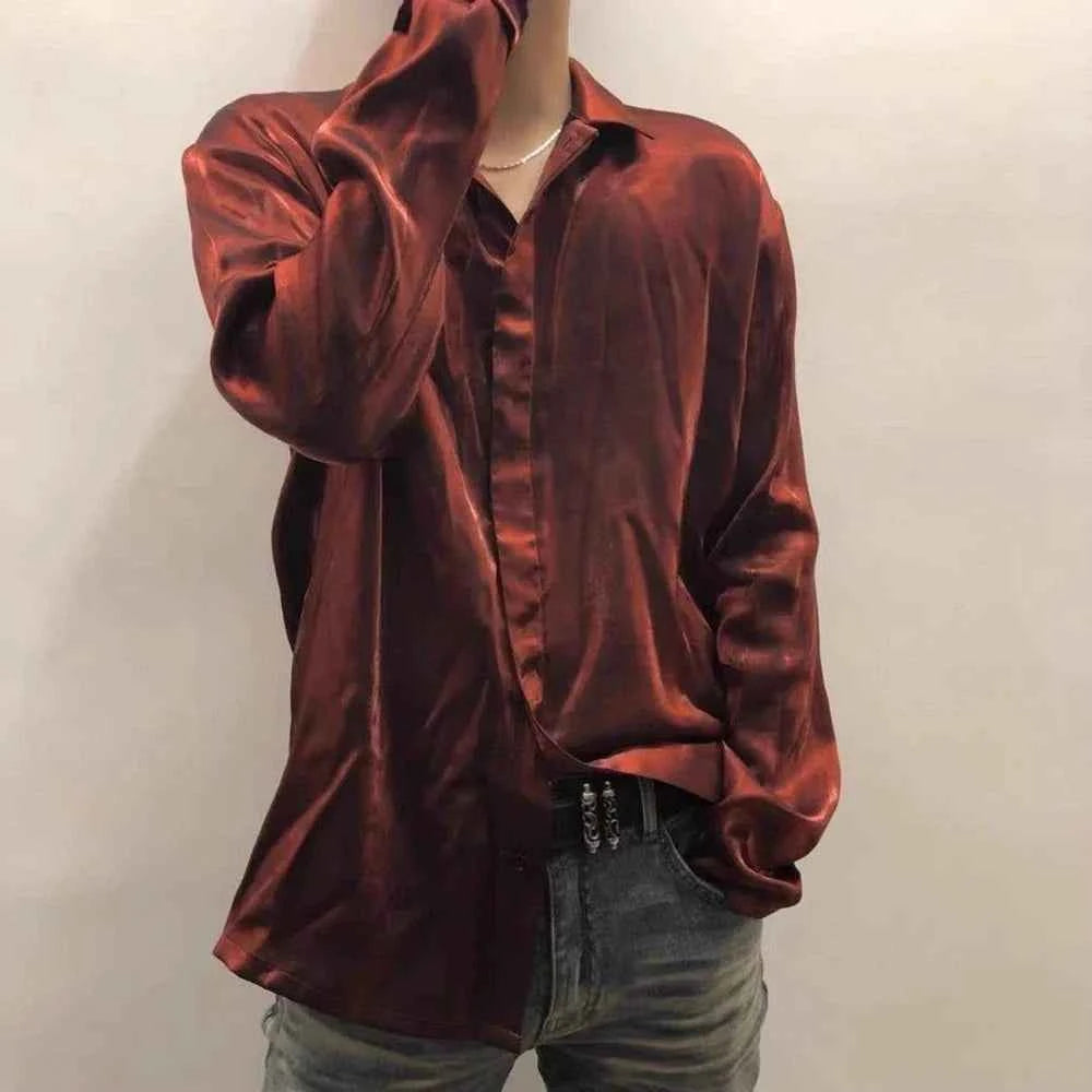 Red Velvet French Solid Color Shirt