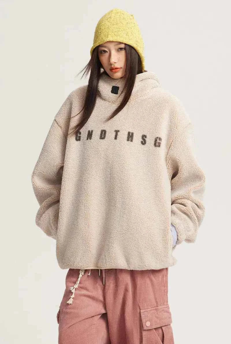 Y2K Cozy Oversized Fleece Faux Fur Hoodie