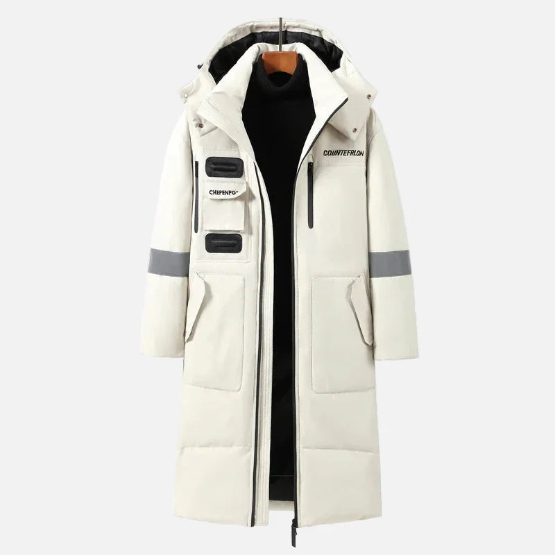 Streetwear Warm Resistant Hooded Down Puffer Coat - Luxuryurbanwear