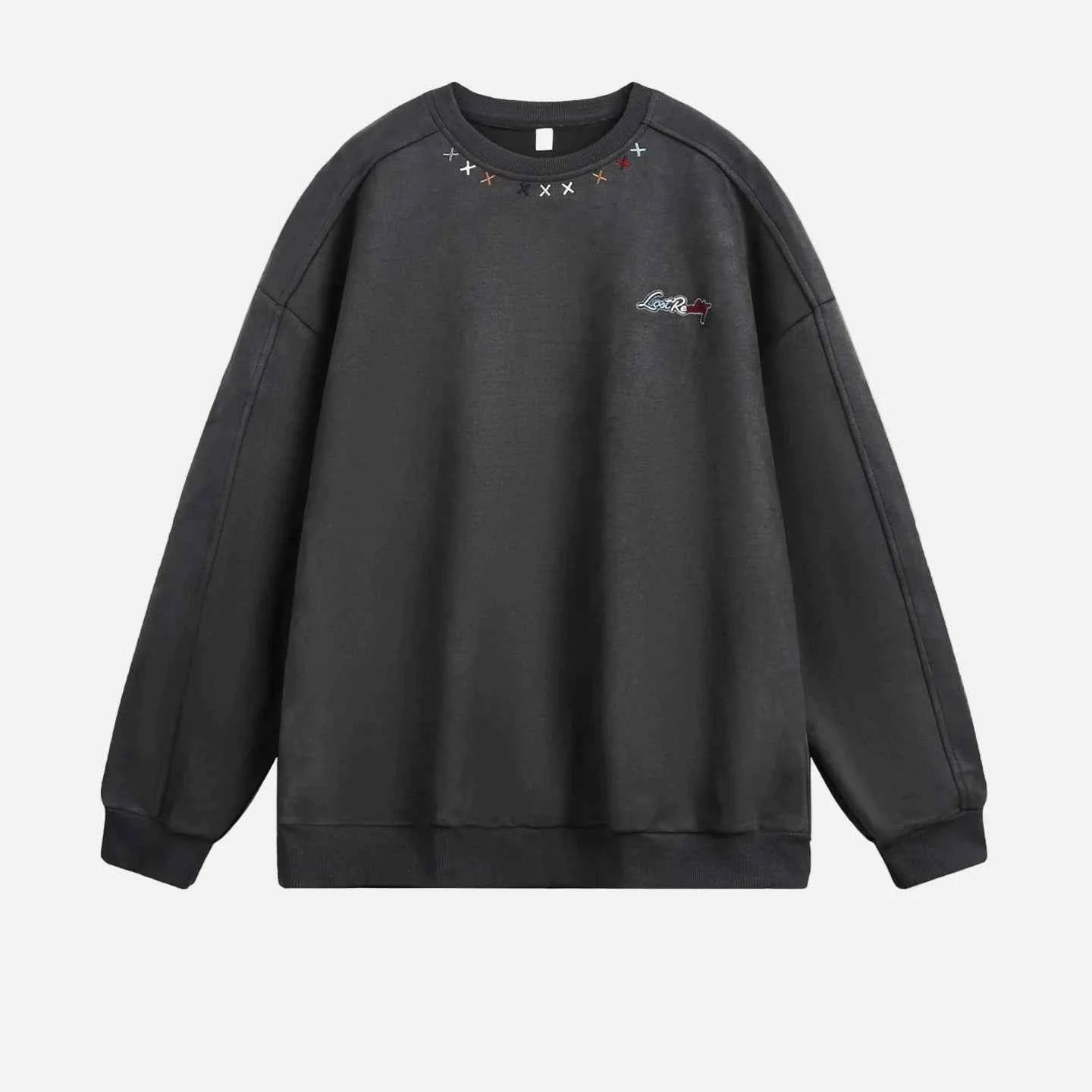 High-Quality Y2K Suede Crewneck Sweatshirt