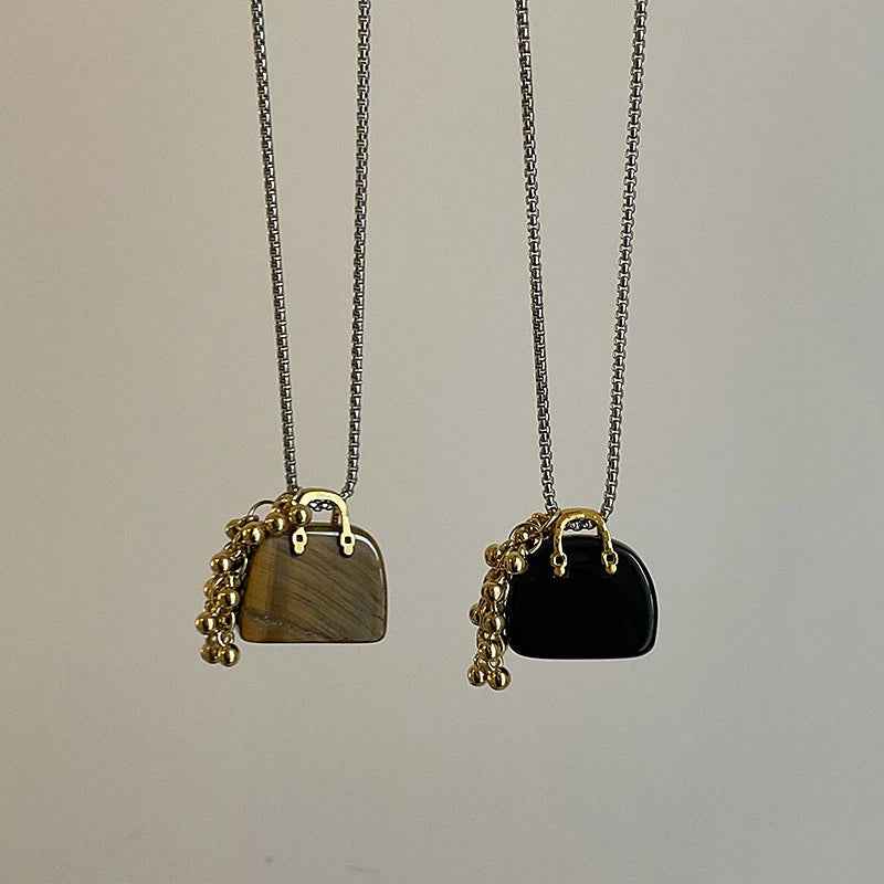 Luxury Beaded Stone Pendant Necklace