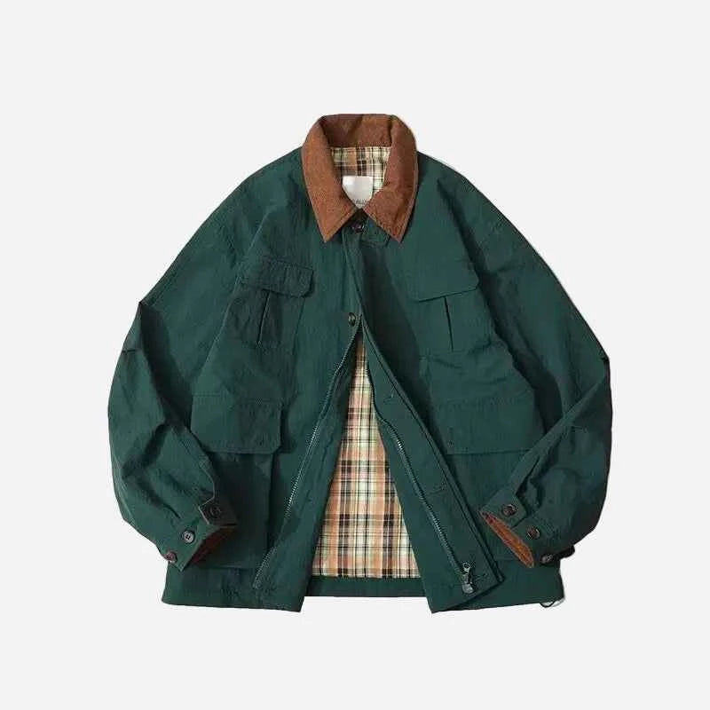 Trendy Tooling Multiple Pockets Windbreaker Jacket