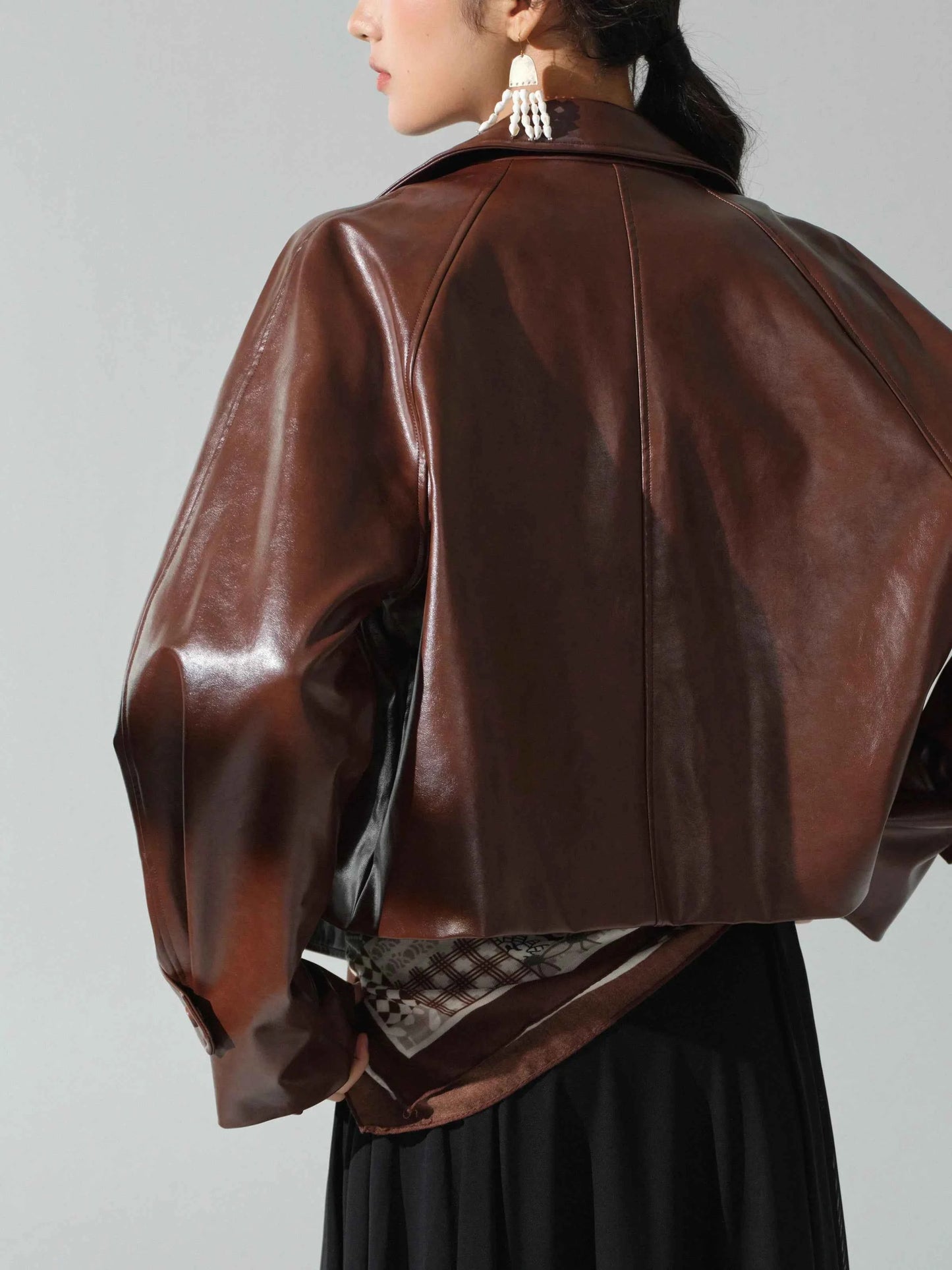 Chic Hong Kong Style PU Leather Moto Jacket