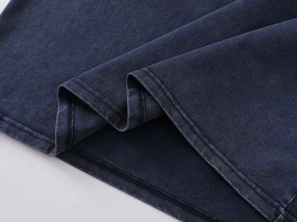Retro Distressed Print Loose Crew Long Sleeve T-Shirt