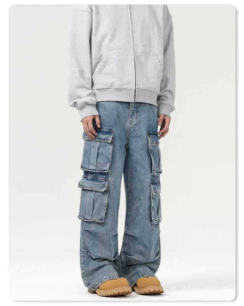 Y2K Trendy Effortless Baggy Cargo Tooling Jeans