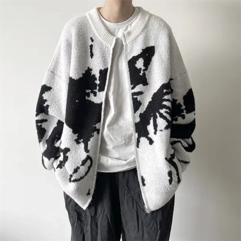 Cozy Knit Contrast Paneled Zipper Cardigan - Luxuryurbanwear
