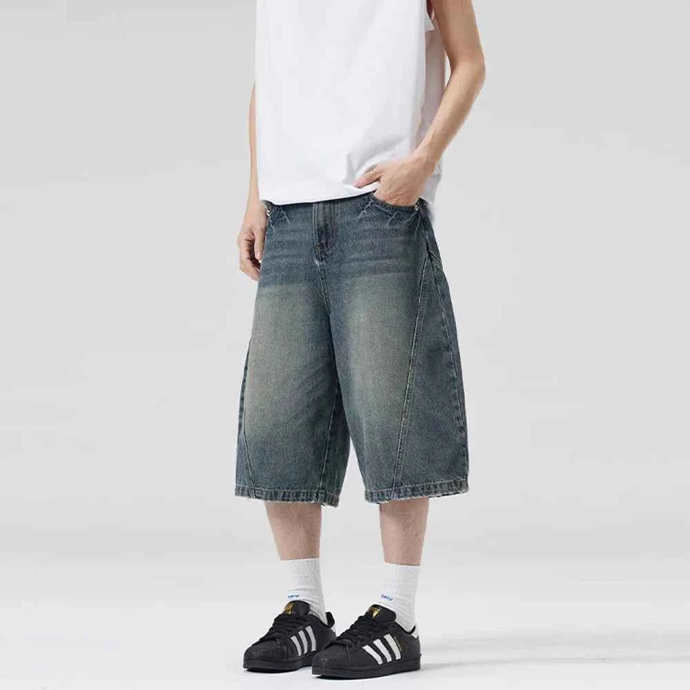 Y2K Distressed Oversized Denim Short