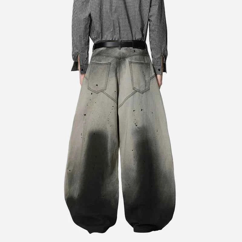 Splash Ink Gradient Color Wide Leg Jeans