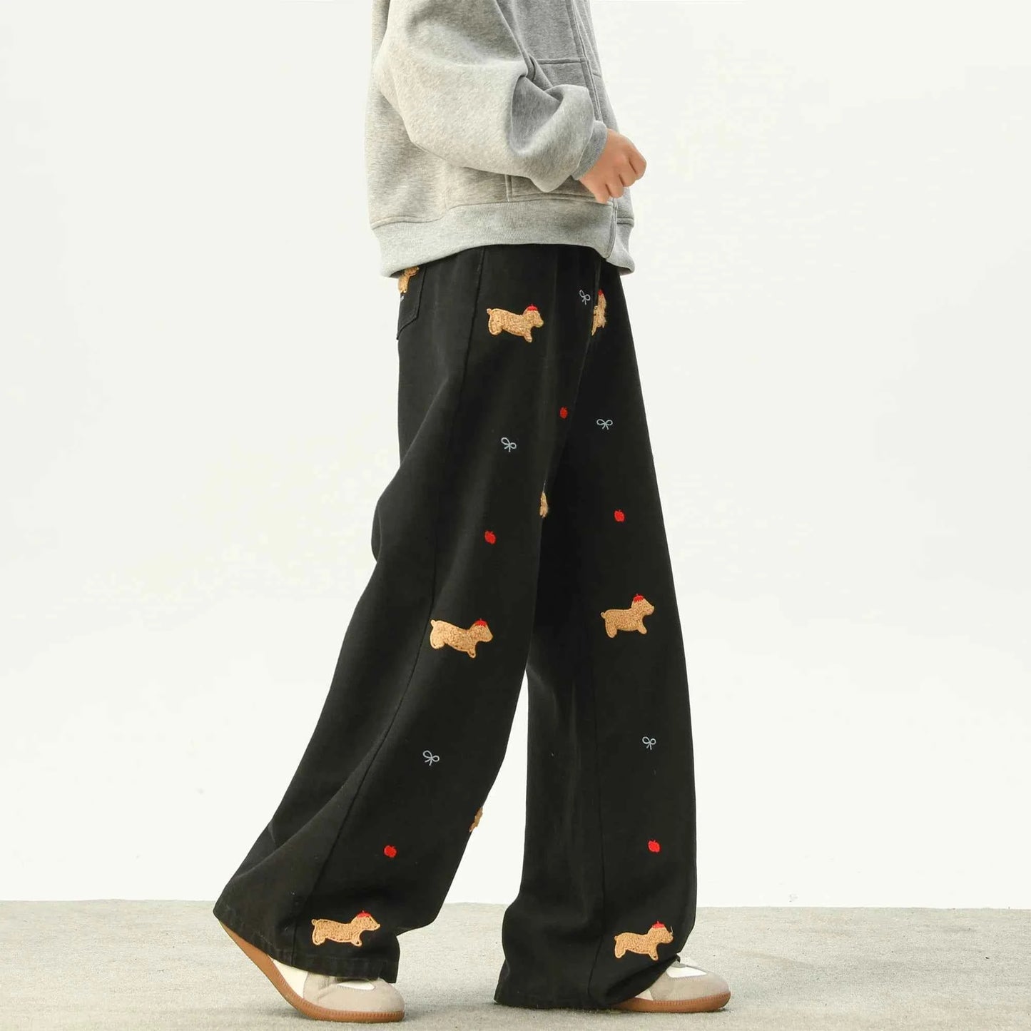 Y2K Streetwear High Quality Embroidered Striped Jeans